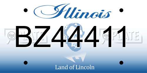 BZ44411 Illinois License Plate