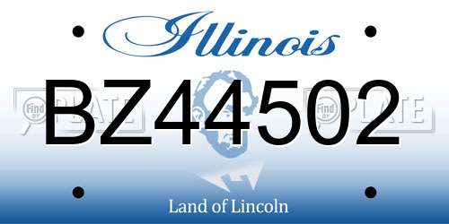 BZ44502 Illinois License Plate