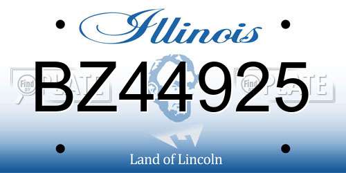 BZ44925 Illinois License Plate