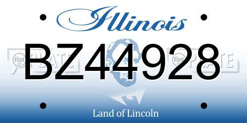 BZ44928 Illinois License Plate