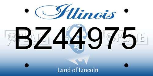 BZ44975 Illinois License Plate