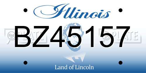 BZ45157 Illinois License Plate