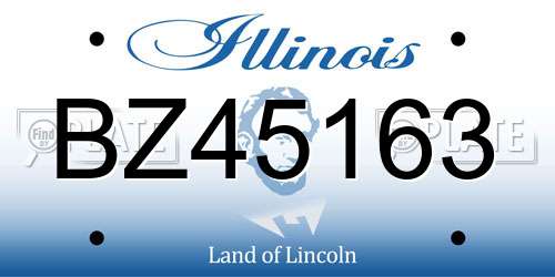 BZ45163 Illinois License Plate