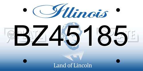 BZ45185 Illinois License Plate