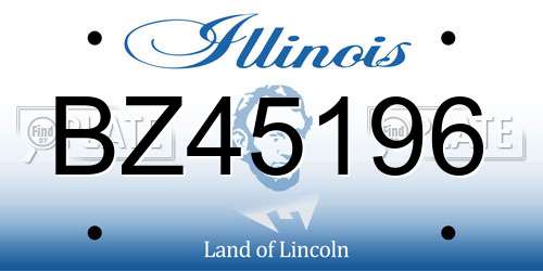 BZ45196 Illinois License Plate