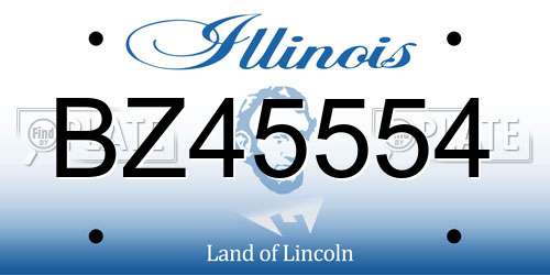 BZ45554 Illinois License Plate