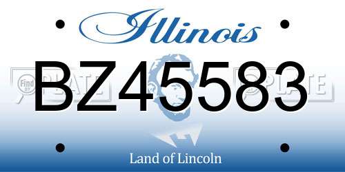 BZ45583 Illinois License Plate
