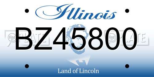 BZ45800 Illinois License Plate