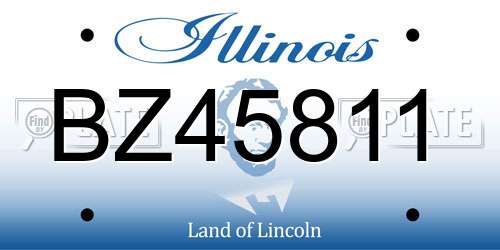 BZ45811 Illinois License Plate