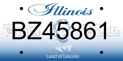 BZ45861 Illinois License Plate