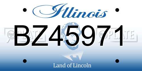 BZ45971 Illinois License Plate