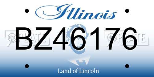 BZ46176 Illinois License Plate