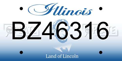 BZ46316 Illinois License Plate
