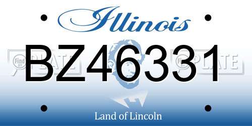 BZ46331 Illinois License Plate