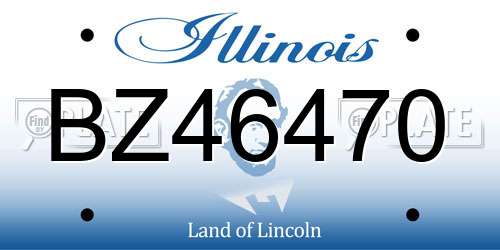BZ46470 Illinois License Plate