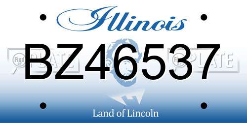 BZ46537 Illinois License Plate