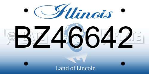 BZ46642 Illinois License Plate