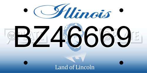 BZ46669 Illinois License Plate