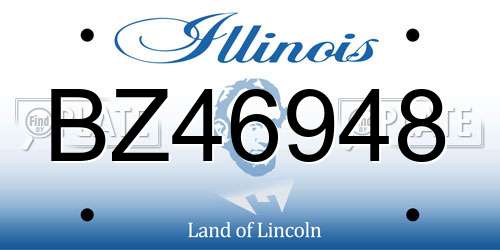 BZ46948 Illinois License Plate