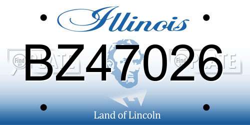 BZ47026 Illinois License Plate