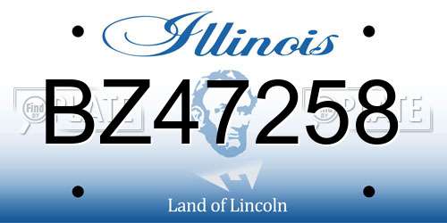 BZ47258 Illinois License Plate