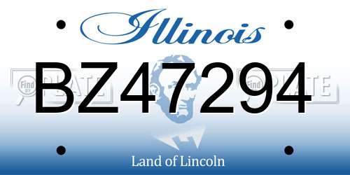 BZ47294 Illinois License Plate