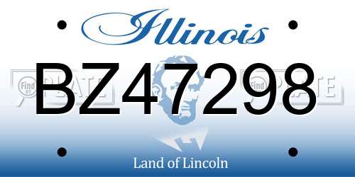 BZ47298 Illinois License Plate