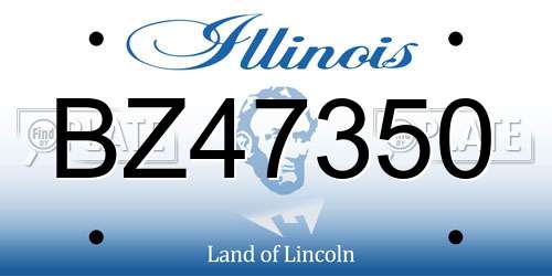 BZ47350 Illinois License Plate