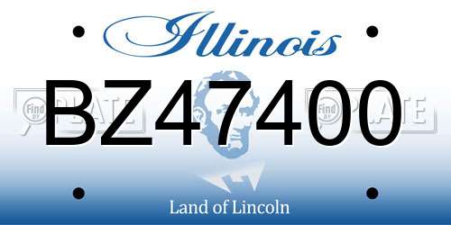 BZ47400 Illinois License Plate