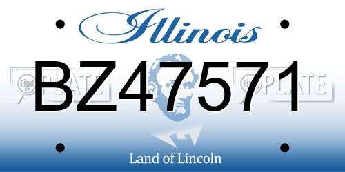 BZ47571 Illinois License Plate