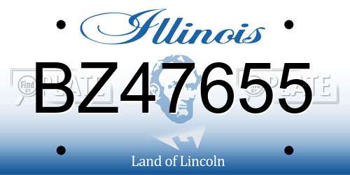 BZ47655 Illinois License Plate