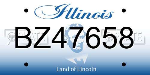 BZ47658 Illinois License Plate
