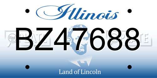 BZ47688 Illinois License Plate