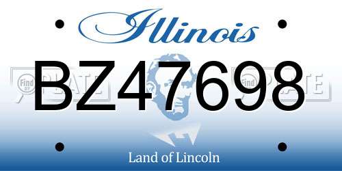 BZ47698 Illinois License Plate