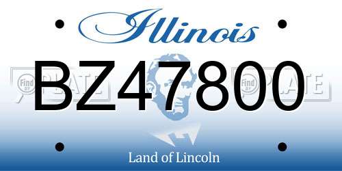 BZ47800 Illinois License Plate