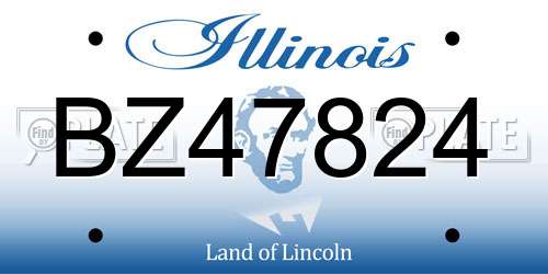 BZ47824 Illinois License Plate