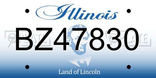 BZ47830 Illinois License Plate
