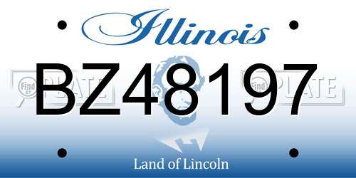 BZ48197 Illinois License Plate