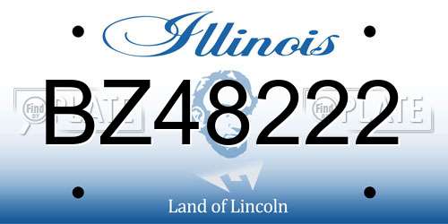 BZ48222 Illinois License Plate