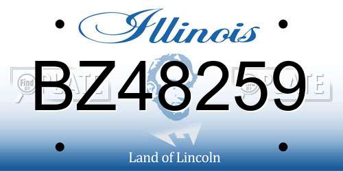 BZ48259 Illinois License Plate