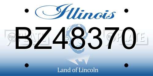 BZ48370 Illinois License Plate