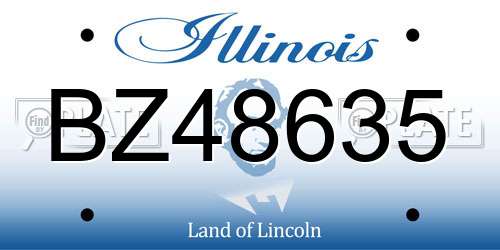 BZ48635 Illinois License Plate