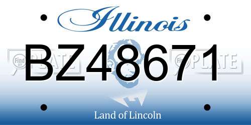 BZ48671 Illinois License Plate