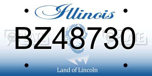 BZ48730 Illinois License Plate
