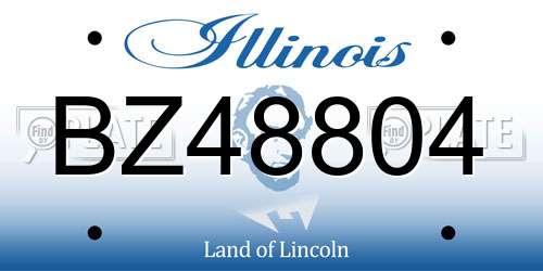 BZ48804 Illinois License Plate