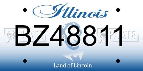 BZ48811 Illinois License Plate