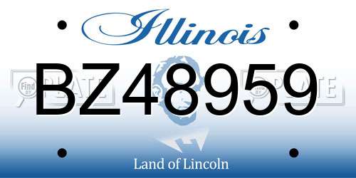BZ48959 Illinois License Plate