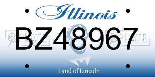 BZ48967 Illinois License Plate
