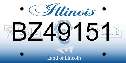 BZ49151 Illinois License Plate