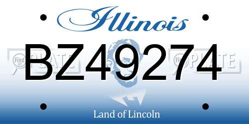 BZ49274 Illinois License Plate
